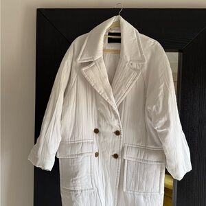 Barbara Bui White Double-Breasted Trench Coat